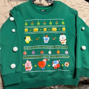 BT21 BTS Green Christmas Sweater